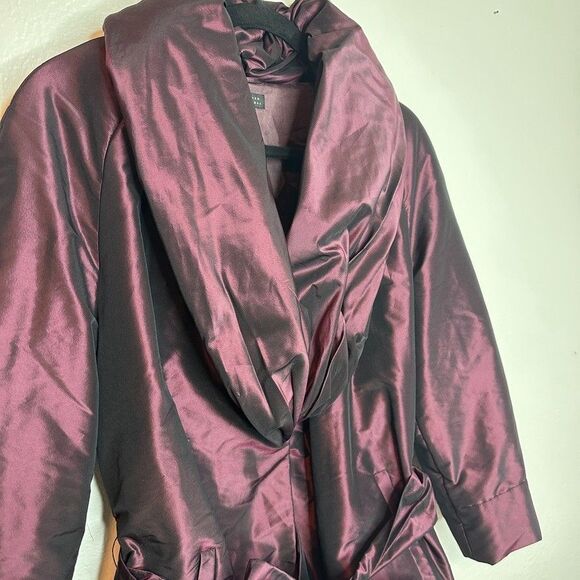 Lafayette 148 New York Purple Silk Wrap Jacket Tie Waist Kimono Petite/S Luxury - Picture 2 of 8